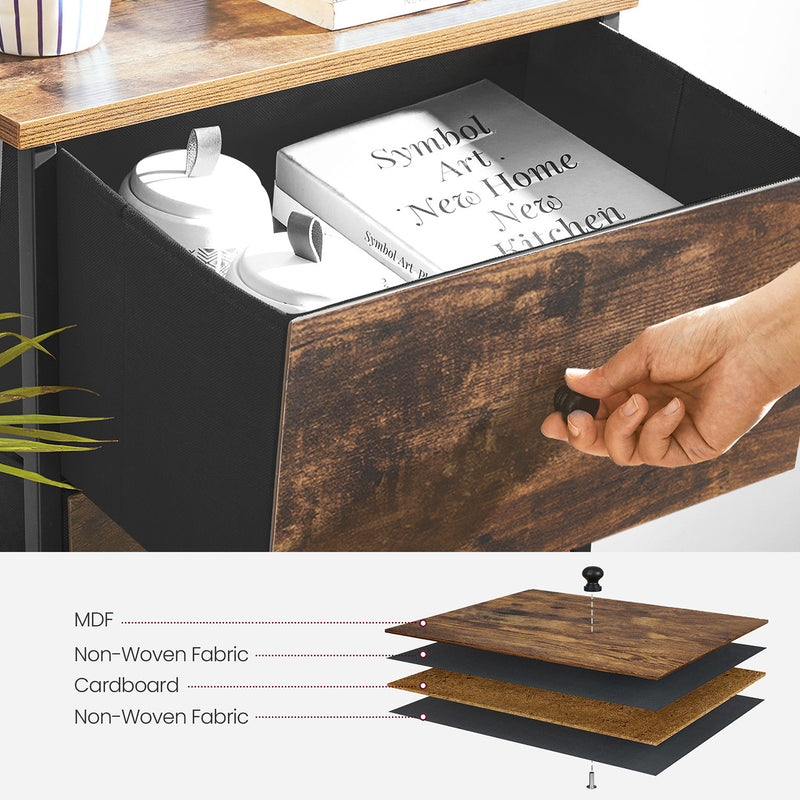 4 Drawer Fabric Storage Unit with Metal Frame for Bedroom or Office by Songmics