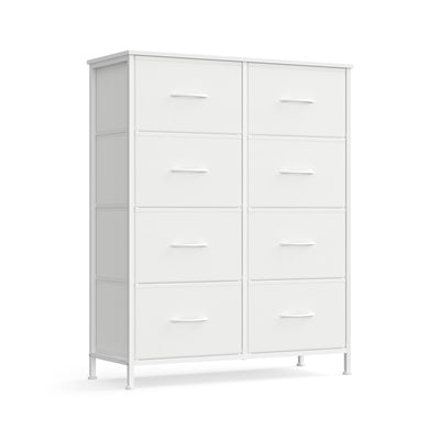Chest of Drawers 8 Fabric Drawers Storage Unit Cloud White and Snow White SONGMICS