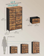 Dimension diagram showing the chest's 116.7 x 76.7 x 30 cm size and 80 kg load capacity