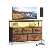 5 Drawer Chest of Drawers with Charging Station and LED Lights 98.7cm by SONGMICS Songmics