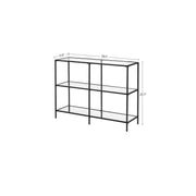 Black Hallway Console Table with 3 Open Shelves for Entryway Storage by Vasagle