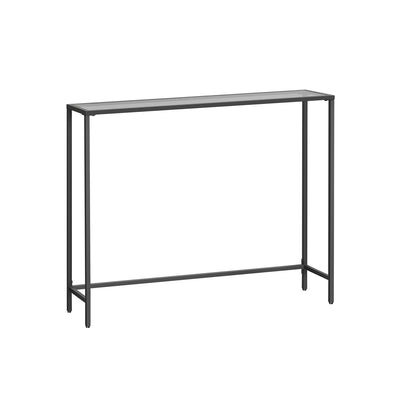 Black and Grey Console Table with Open Storage Shelf for Hallway or Living Room by Vasagle