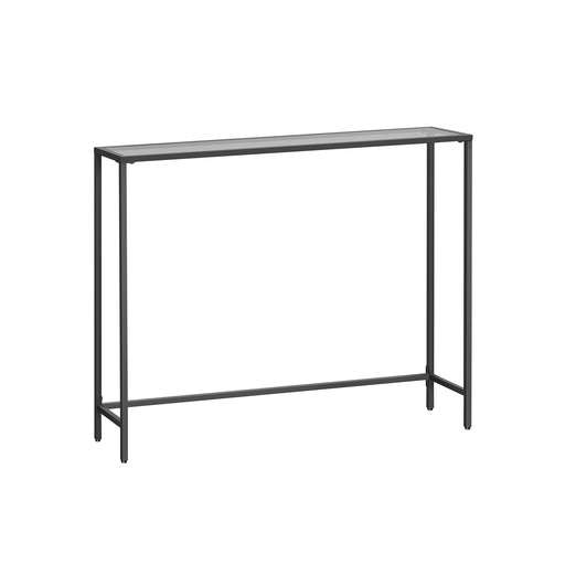 Black and Grey Console Table with Open Storage Shelf for Hallway or Living Room by Vasagle