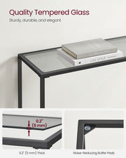 Black and Grey Console Table with Open Storage Shelf for Hallway or Living Room by Vasagle