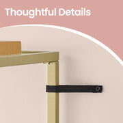 Gold 4 Tier Glass Bookcase with Steel Frame for Living Room or Study by Vasagle