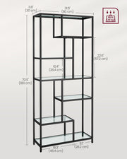Tall 6 Tier Bookshelf with Open Shelves for Living Room or Office Storage by Vasagle