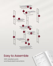 Tall 6 Tier Bookshelf with Open Shelves for Living Room or Office Storage by Vasagle