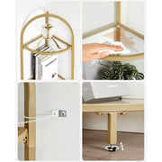 Golden 5 Tier Corner Shelf Unit for Living Room or Bedroom Display Storage by Vasagle