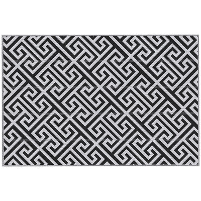 Large Reversible Outdoor Rug for Camping Garden or Picnic Lightweight Plastic Mat Black White  182L x 274W