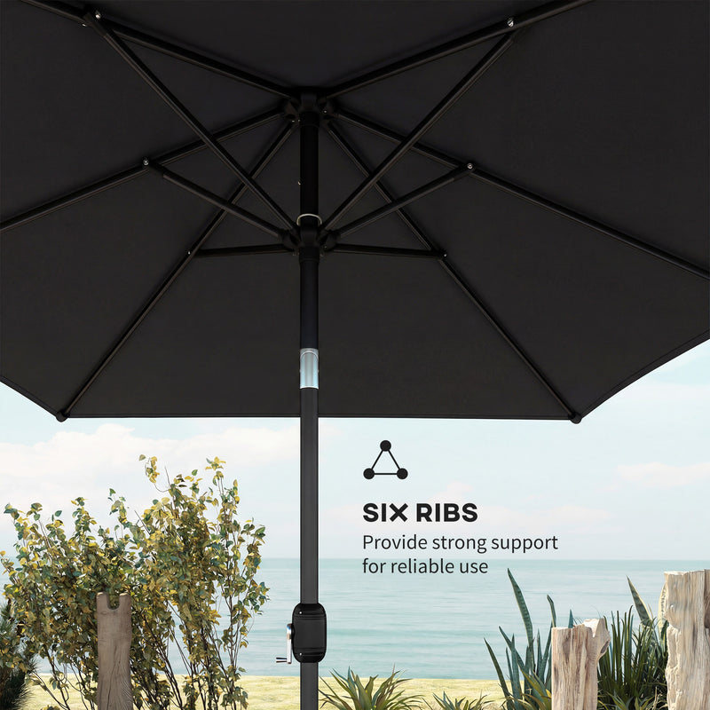 3x2m Garden Parasol with Adjustable Tilt for Reliable Shade on Patio or Outdoor Dining