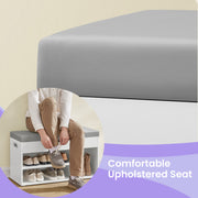 Storage Bench with Cushion and 3 Compartments for Entryway or Hallway Seating by Vasagle