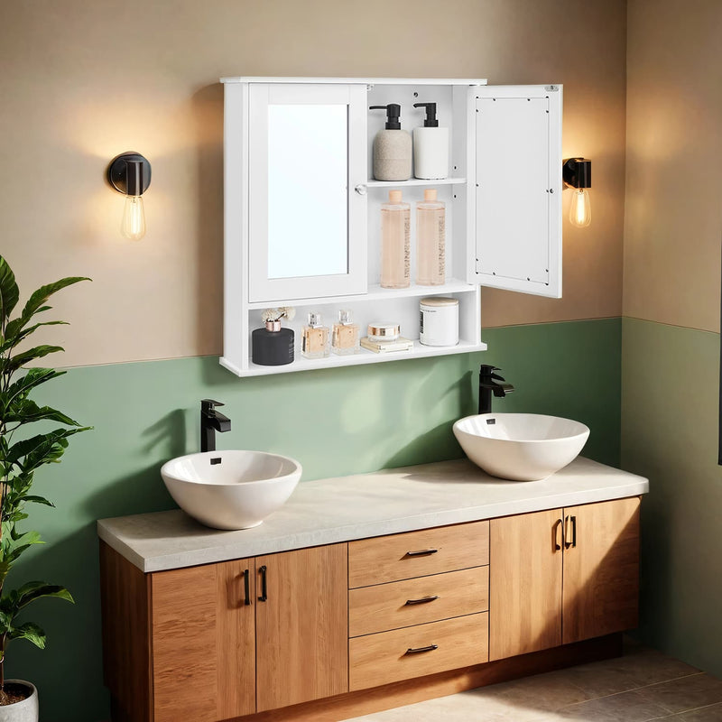 Wall Mounted Bathroom Cabinet with Mirror and Adjustable Shelf by Vasagle