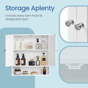Wall Mounted Bathroom Cabinet with Mirror and Adjustable Shelf by Vasagle