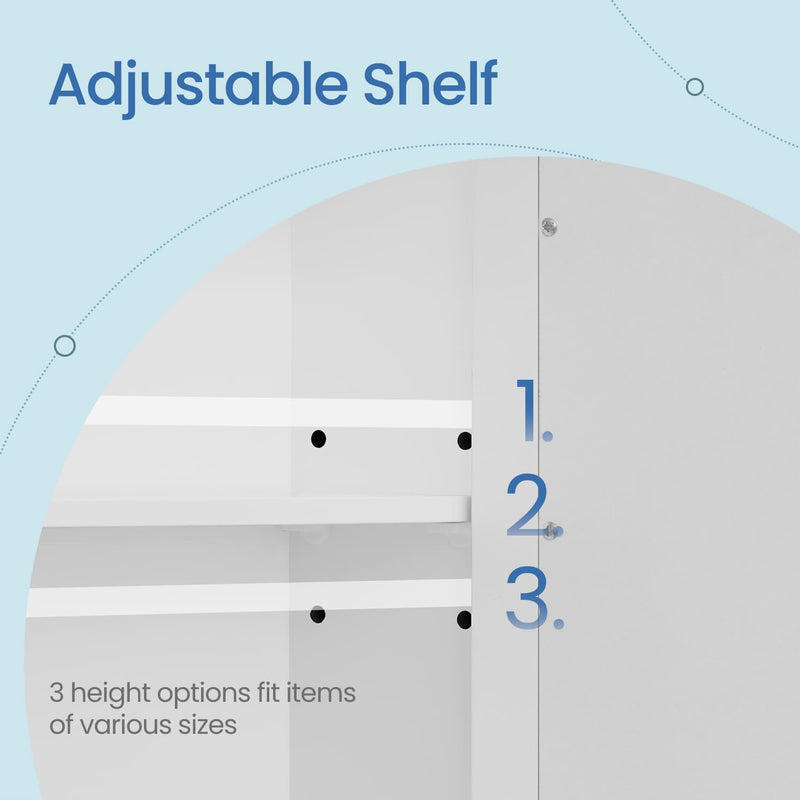 Wall Mounted Bathroom Cabinet with Mirror and Adjustable Shelf by Vasagle