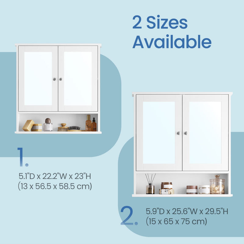 Wall Mounted Bathroom Cabinet with Mirror and Adjustable Shelf by Vasagle