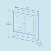 Wall Mounted Bathroom Cabinet with Mirror and Adjustable Shelf by Vasagle