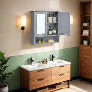 Wall Mounted Bathroom Cabinet with Mirror and Adjustable Shelf by Vasagle