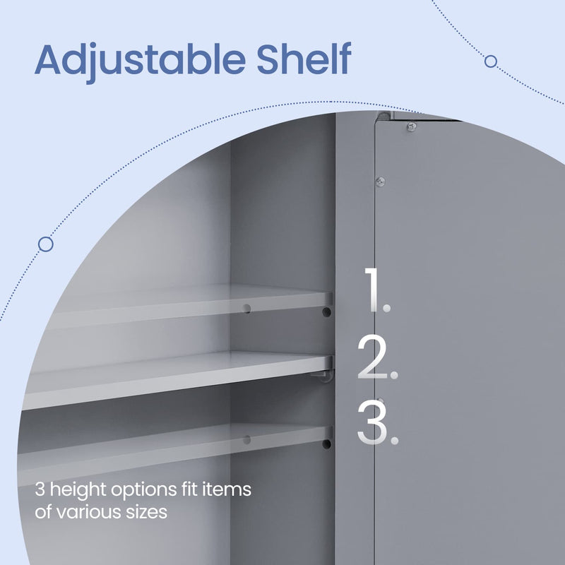 Wall Mounted Bathroom Cabinet with Mirror and Adjustable Shelf by Vasagle