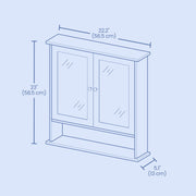Wall Mounted Bathroom Cabinet with Mirror and Adjustable Shelf by Vasagle