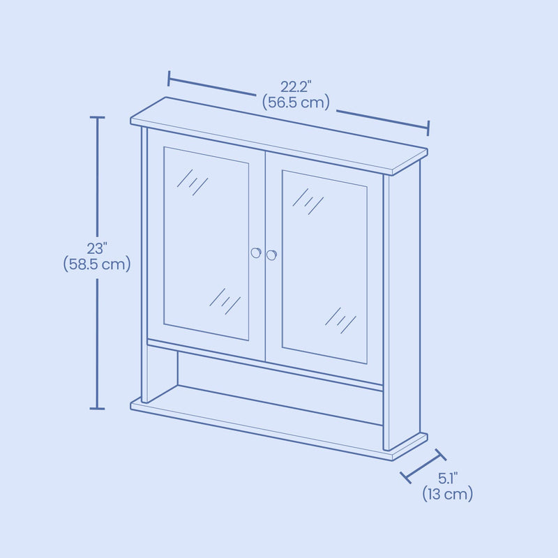 Wall Mounted Bathroom Cabinet with Mirror and Adjustable Shelf by Vasagle