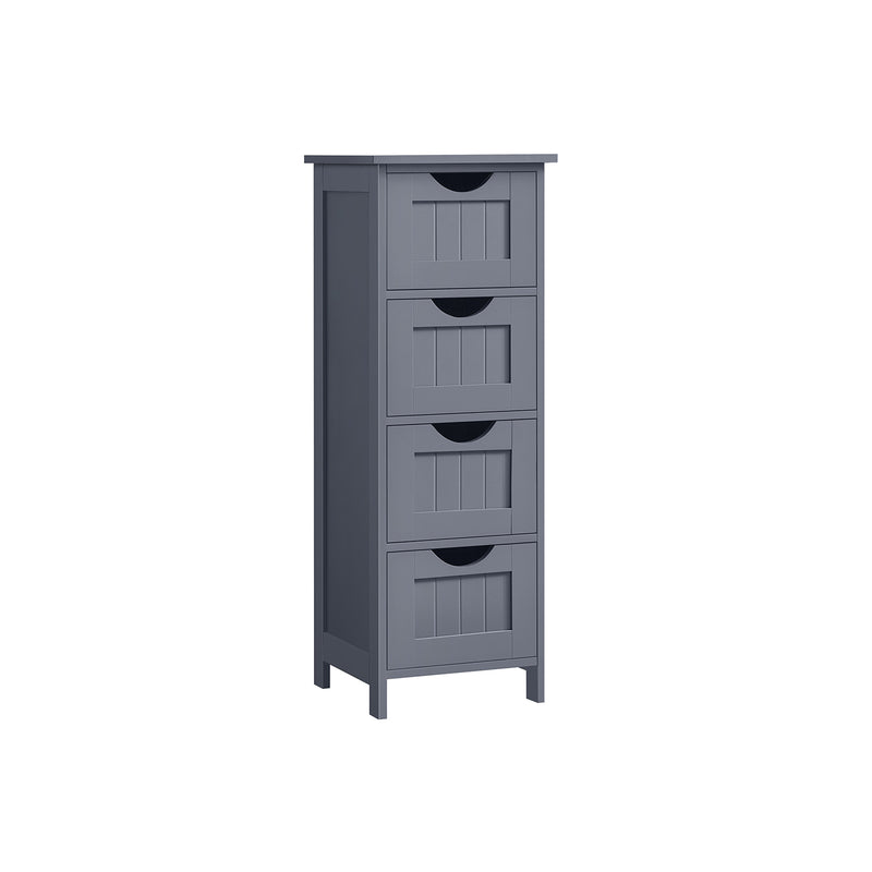 Slate Grey Bathroom Floor Cabinet with 4 Storage Drawers for Organised Space by Vasagle