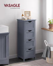 Slate Grey Bathroom Floor Cabinet with 4 Storage Drawers for Organised Space by Vasagle