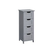 Mystic Grey Bathroom Floor Cabinet with 4 Storage Drawers for Organized Space by Vasagle