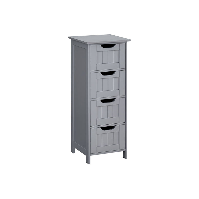 Mystic Grey Bathroom Floor Cabinet with 4 Storage Drawers for Organized Space by Vasagle