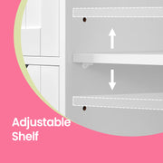 Freestanding Bathroom Storage Cabinet with 4 Drawers and Door White Wood Unit by Vasagle