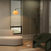 Floor Lamp with Curved Head and Foot Switch for Reading Nooks or Living Rooms White Homcom
