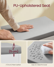 Cloud White Shoe Bench with Padded Seat and Storage for Entryway or Hallway by Vasagle