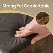 Brown Hallway Bench with Cushion and Shoe Storage Drawer and Shelves by Vasagle