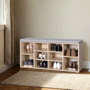 Shoe Storage Bench with Cushion and Adjustable Shelves 10 Compartments by Vasagle