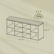 Shoe Storage Bench with Cushion and Adjustable Shelves 10 Compartments by Vasagle