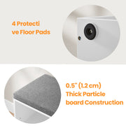 White Entryway Bench With Shoe Organiser Grey Cushioned Seat and Adjustable Shelves 10 Compartments by Vasagle