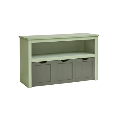 Kids Toy Storage Organiser with Wheels in Laurel Green 102 cm Wide by Vasagle