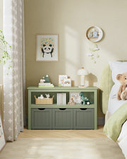 Kids Toy Storage Organiser with Wheels in Laurel Green 102 cm Wide by Vasagle