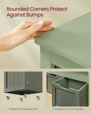 Kids Toy Storage Organiser with Wheels in Laurel Green 102 cm Wide by Vasagle