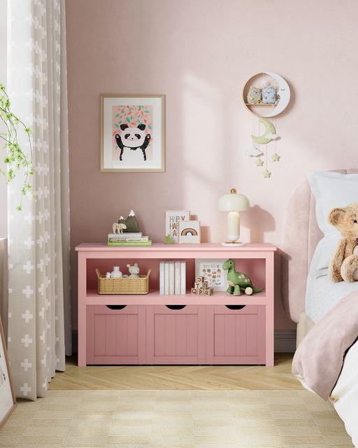 Rolling Toy Storage Organiser for Kids in Jelly Pink 102 cm Wide by Vasagle