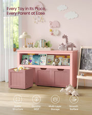 Rolling Toy Storage Organiser for Kids in Jelly Pink 102 cm Wide by Vasagle