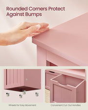 Rolling Toy Storage Organiser for Kids in Jelly Pink 102 cm Wide by Vasagle