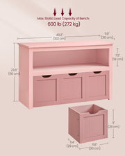 Rolling Toy Storage Organiser for Kids in Jelly Pink 102 cm Wide by Vasagle