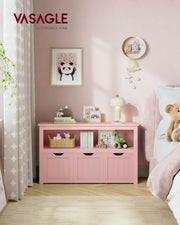 Candy Pink Toy Storage Unit Organiser 30 x 102 x 60 cm by VASAGLE VASAGLE