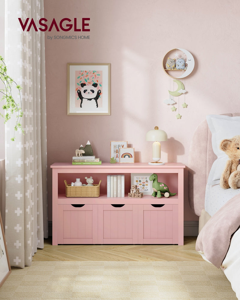 Candy Pink Toy Storage Unit Organiser 30 x 102 x 60 cm by VASAGLE VASAGLE