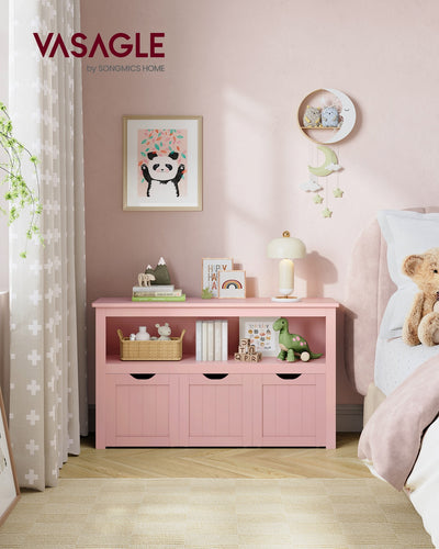Candy Pink Toy Storage Unit Organiser 30 x 102 x 60 cm by VASAGLE VASAGLE