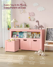 Candy Pink Toy Storage Unit Organiser 30 x 102 x 60 cm by VASAGLE VASAGLE