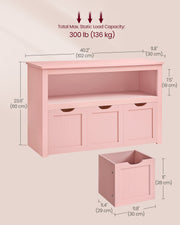 Candy Pink Toy Storage Unit Organiser 30 x 102 x 60 cm by VASAGLE VASAGLE