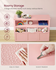 Candy Pink Toy Storage Unit Organiser 30 x 102 x 60 cm by VASAGLE VASAGLE