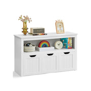 White Toy Storage Organiser with Wheels for Kids Room 102x60 cm by Vasagle