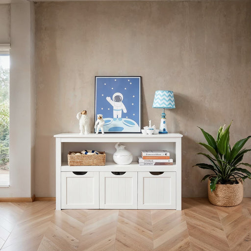 Kids Toy Storage Cabinet with Wheels and 3 Large Drawers for Easy Organisation by Vasagle